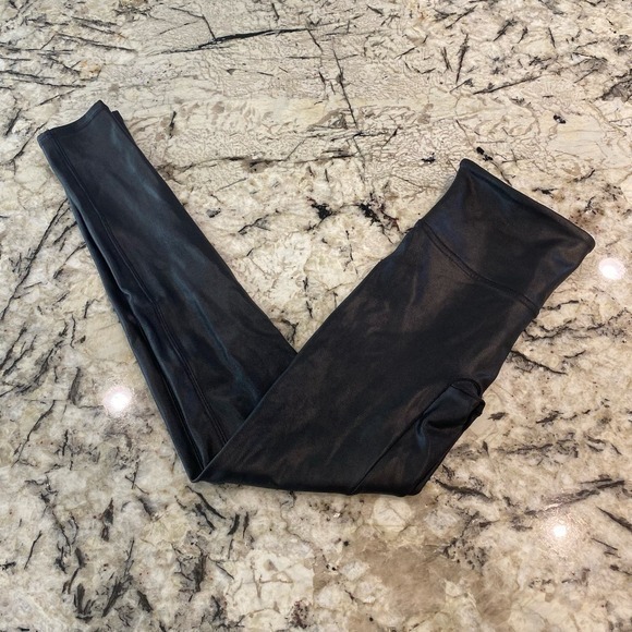 Spanx Faux Leather Black Leggings Size Small - Picture 2 of 8